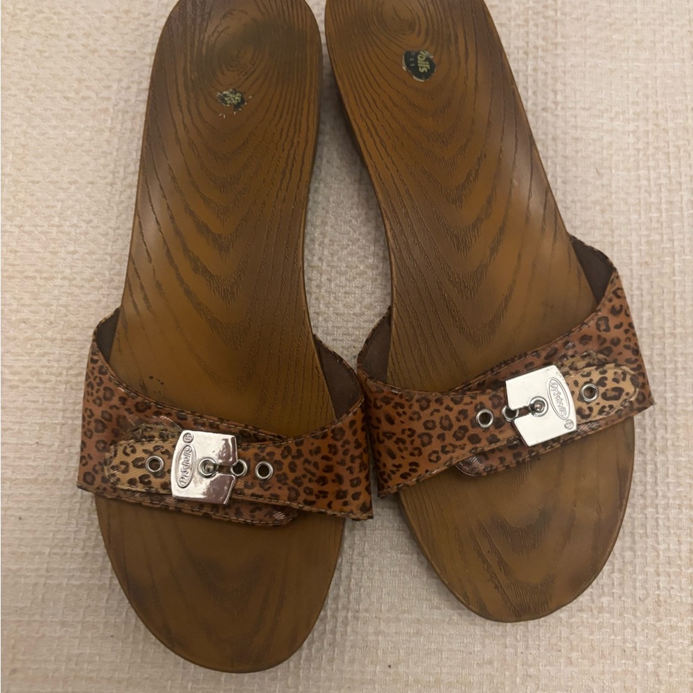Dr. Scholl's Brown Leopard Sandals vintage